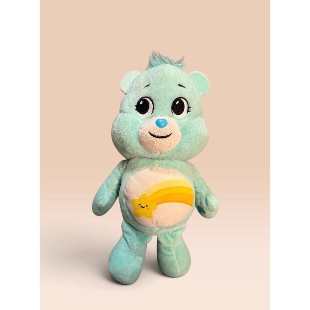 Basic Fun Wish Care Bear 10" Plush Aqua Blue Shooting Star Stuffed Animal